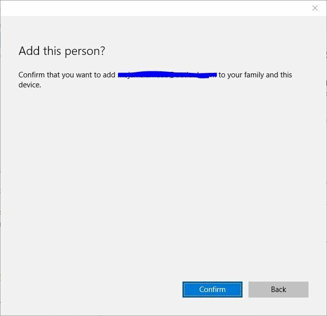 Microsoft-Familie-Sicherheitsbestätigung