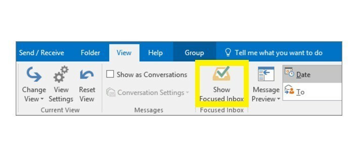 Slik deaktiverer du Outlook-fokusert innboks