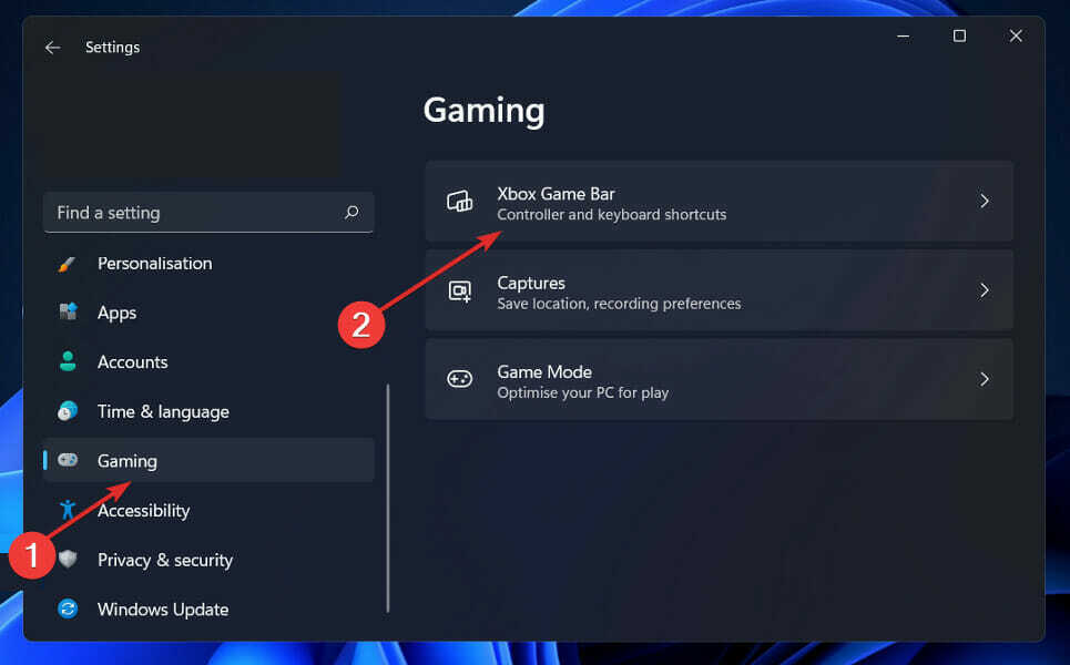 gaming-xbox-game-bar-settings barra di gioco xbox non funziona windows 11