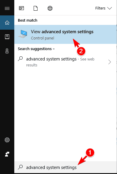 bekijk geavanceerde systeeminstellingen zoekresultaten png thumbnails die Windows 10 niet tonen not