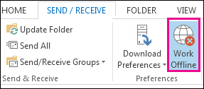 Opcja Pracuj w trybie offline Błąd programu Outlook 0x8004210B w systemie Windows