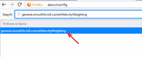 velocityweighting o: config Hladké posúvanie