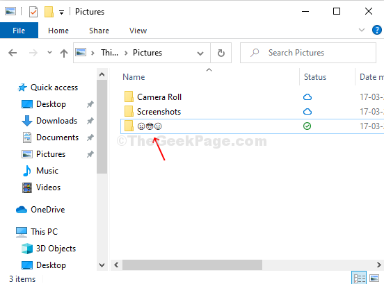 फ़ाइल या फ़ोल्डर का नाम बदलने के लिए इमोजी जोड़ें