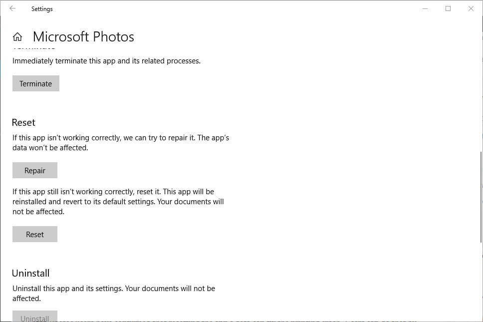 reparera problem med utskrift av Microsoft-foton