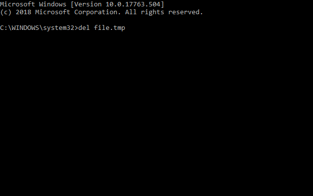 Perintah Del windows 10 dihapus 0 byte
