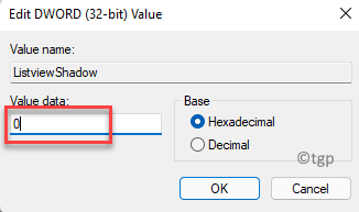 Editar Dword (32 bits) Valor Valor Dados 0 Ok