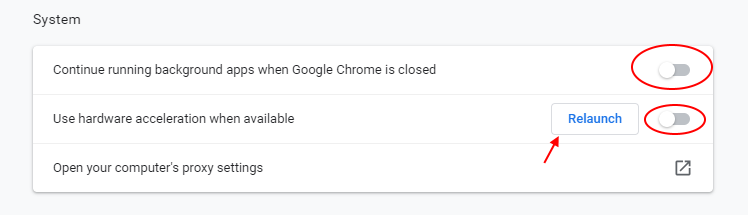 Chrome'u yeniden başlat