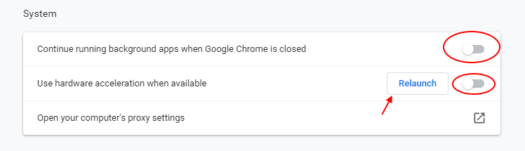 Taaskäivitage Chrome