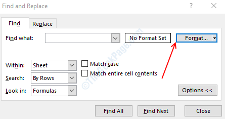 option de format - rechercher et remplacer