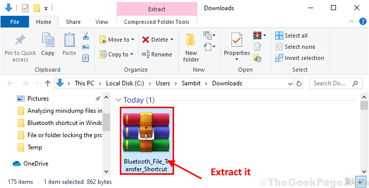Kaip sukurti nuorodą perkelti failą per „Bluetooth“ sistemoje „Windows 10“