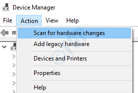 Aktion "Hardwareänderungen scannen"