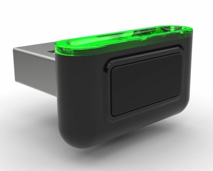 Denna extremt lilla USB-modul möjliggör autentisering av fingeravtryck på alla datorer