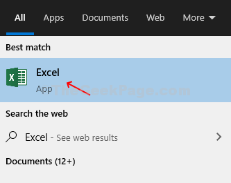 Casella di ricerca dell'icona di Windows del desktop Excel