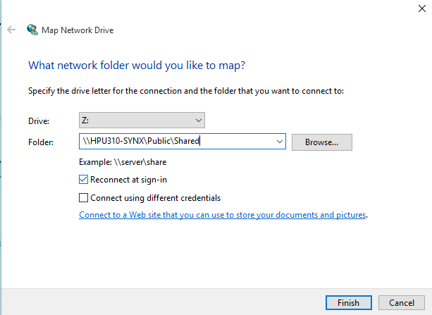 როგორ განვათავსოთ ქსელის დისკი Windows 10-ში