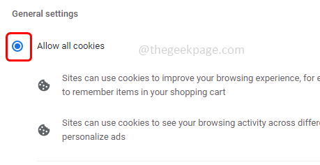 Permitir cookies