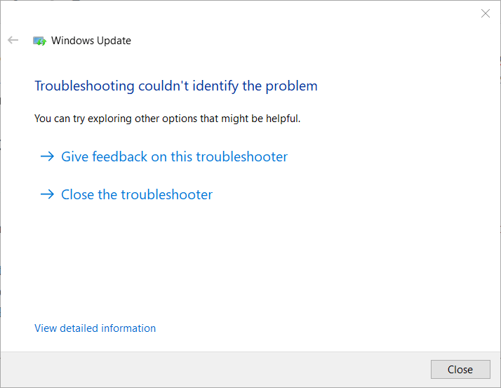 Nástroj na riešenie problémov so službou Windows Update Chyba služby Windows Update 0xc190011f