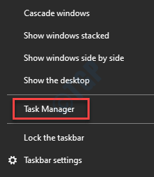 Barra de tareas Haga clic con el botón derecho en el Administrador de tareas
