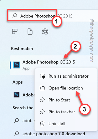 Ubicación mínima de archivo abierto de Adobe Photoshop