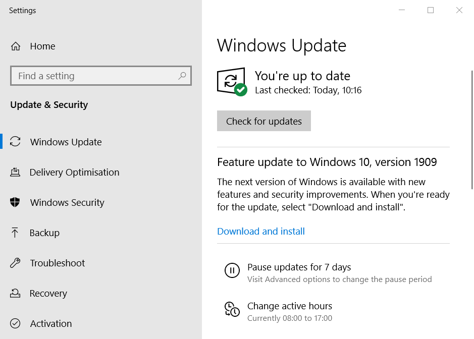 Skontrolujte tlačidlo aktualizovať aktualizovať minecraft Windows 10