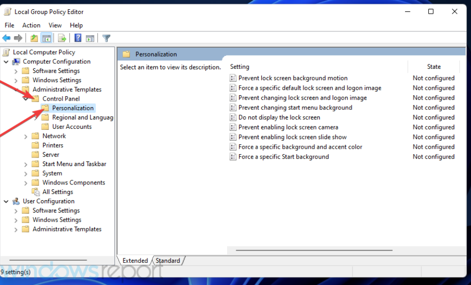 Postavka Personalizacija onemogućuje zaključavanje zaslona Windows 11
