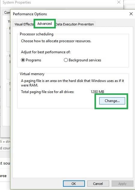 आपका कंप्यूटर मेमोरी पर कम है वर्चुअल मेमोरी बदलें
