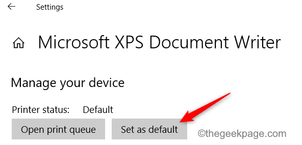 Microsoft Xps défini comme min par défaut