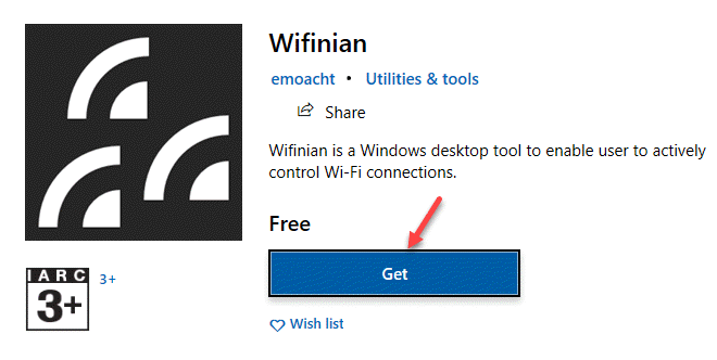 חנות מיקרוסופט בחיפוש Wifinian Get