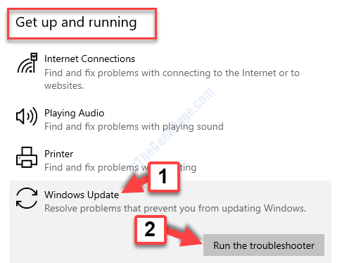 Kalkın ve Windows Update'i Çalıştırın Sorun Gidericiyi Çalıştırın