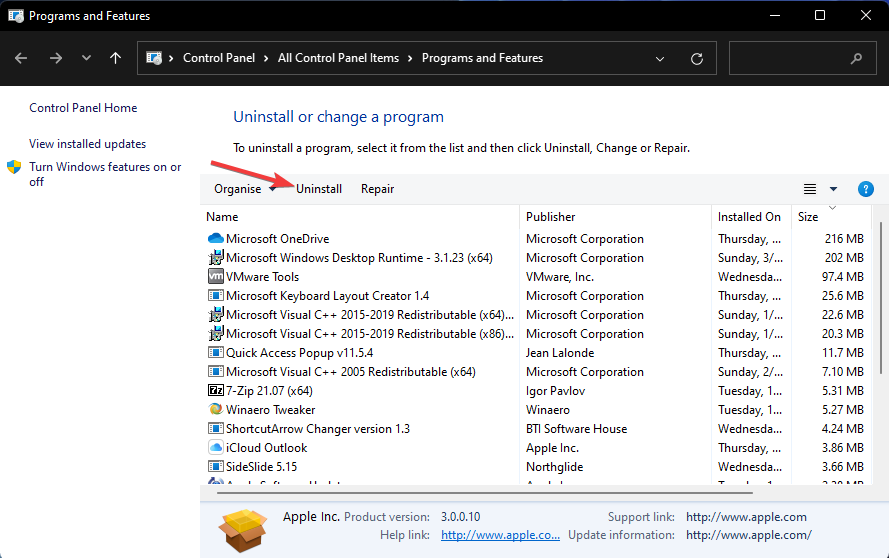 Opțiunea de dezinstalare logitech g hub Windows 11 nu funcționează