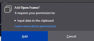 הוסף Open Frame ל-firefox - הדפדפן אינו תומך ב-iframes