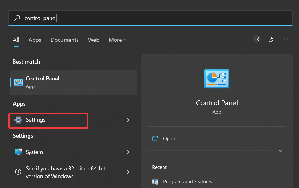 settings-control-search što je Windows upravljačka ploča