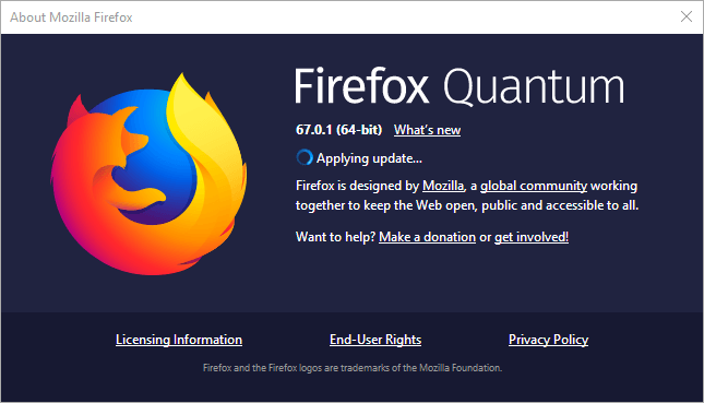 Tietoja Mozillasta Firefox-ikkunaselain ei tue kansion lataamista