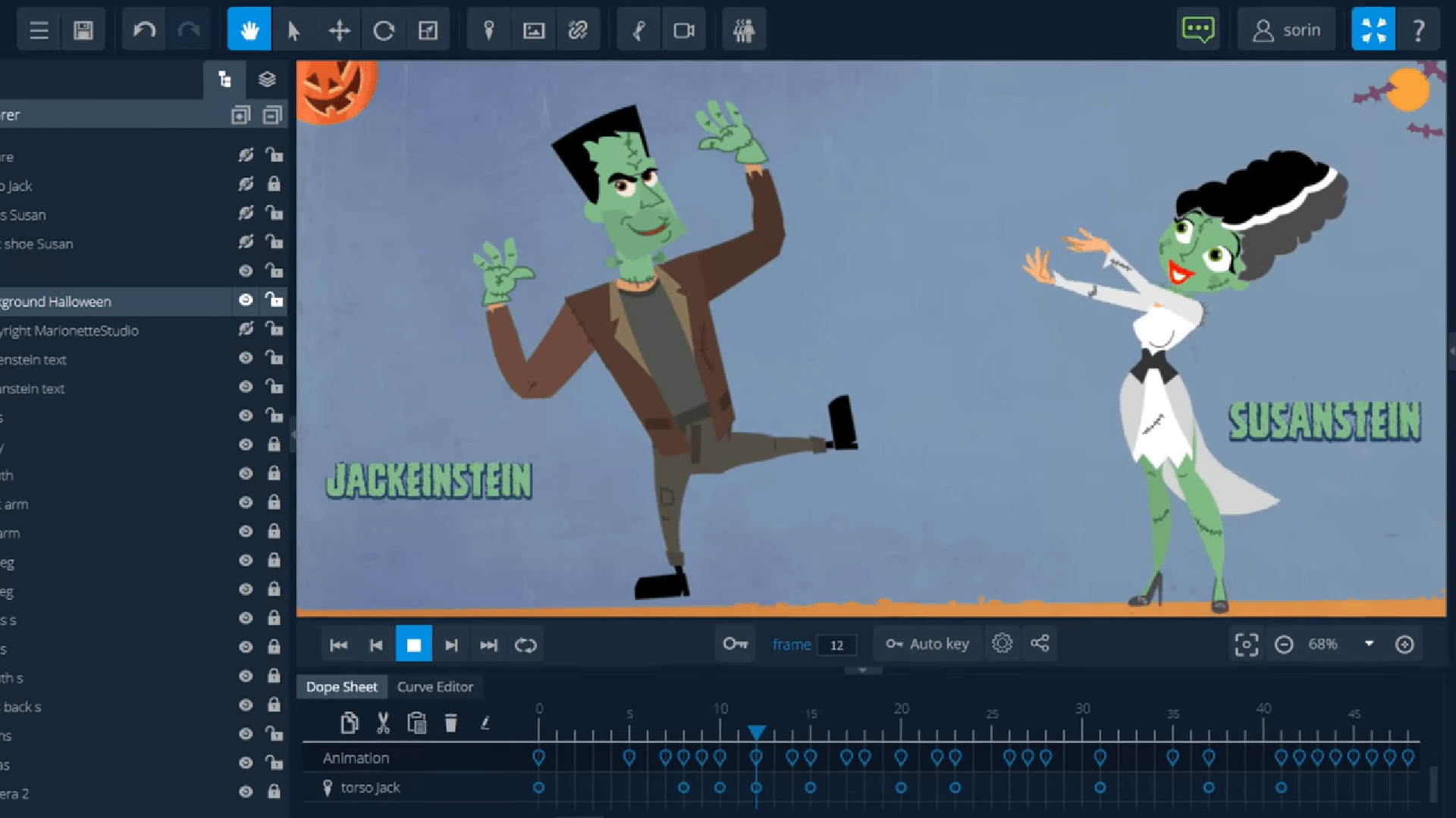 Software pro automatickou animaci Marionette Studio