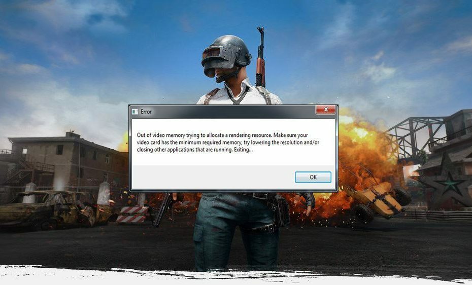 pubg error out of video memory