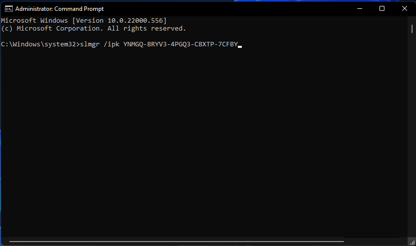 Chyba aktivace příkazu slmgr systému Windows 11 0x87e10bc6