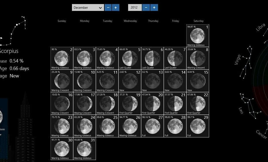 Hai bisogno di un'app per le fasi lunari? Scarica fasi lunari su Windows 10, 8