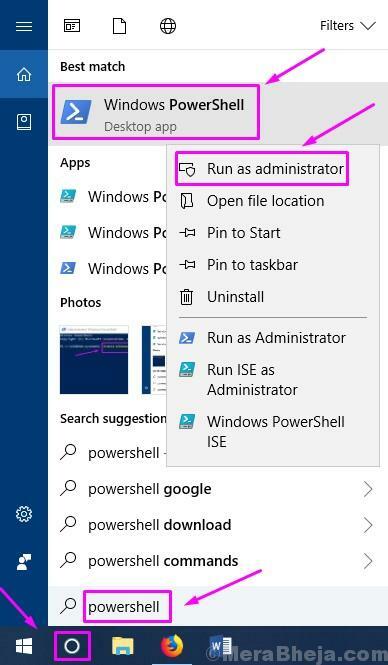 Windowsi Powershell töötab administraatorina