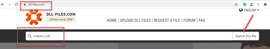 Dll-файлы Поле поиска на веб-сайте Vulkan 1.dll Search Dll File