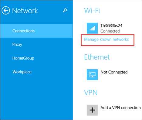 Как удалить или забыть неиспользуемое сетевое имя для Wi-Fi-соединения в Windows 8.1