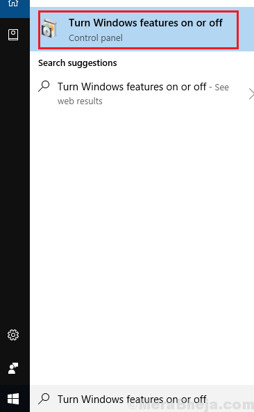 Включение и отключение функций Windows