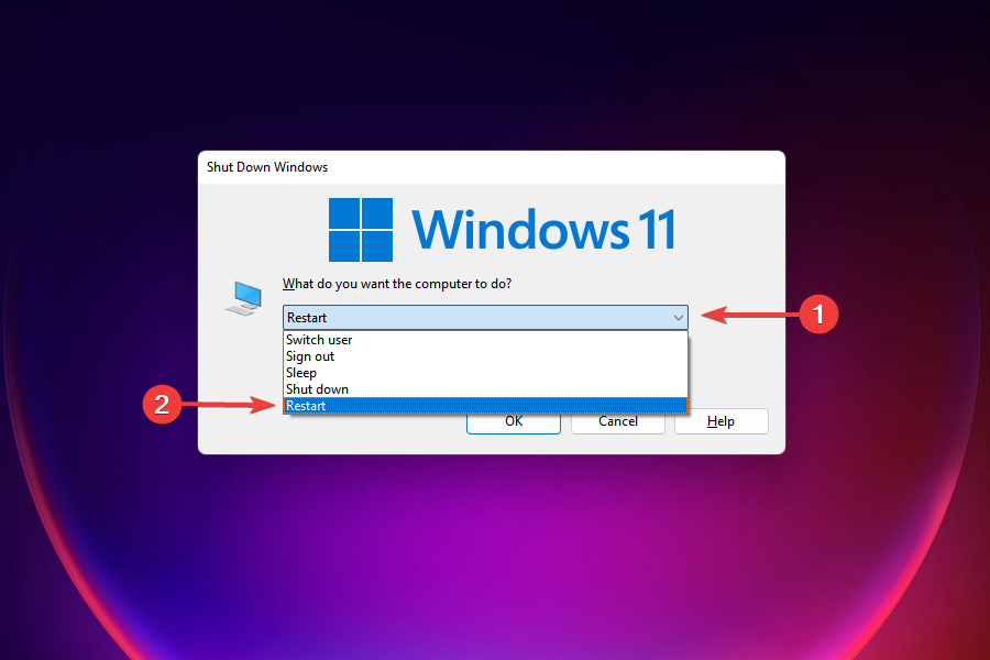 Starten Sie Windows 11 neu, um die Überhitzung zu beheben