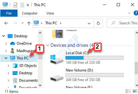 File Explorer See arvuti C-draiv