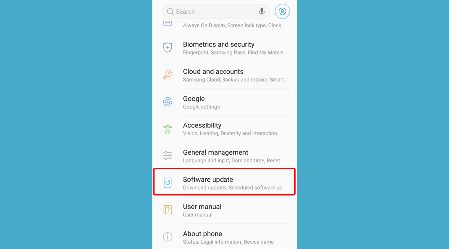 Android, yazılım güncelleme seçeneğini gösterir