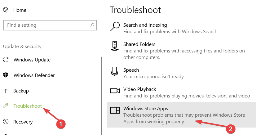 Windows Store-apps probleemoplosser