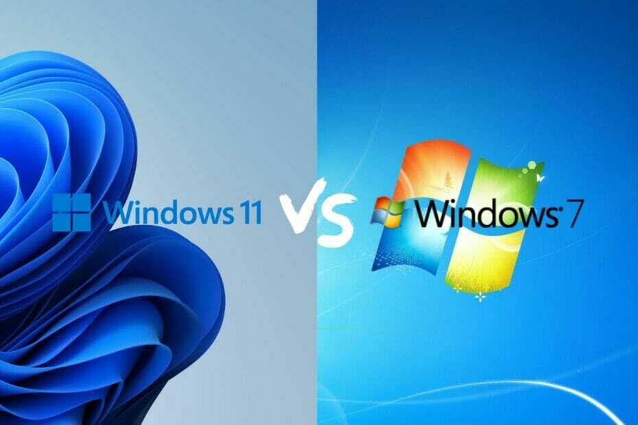 Windows 11 vs 7 in primo piano