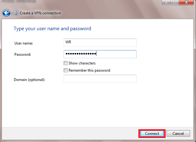 VPN ei tööta aknad 7