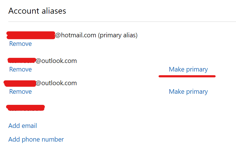 Hacer que el alias sea el principal de Outlook, algo salió mal error de Office 365