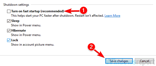 Windows 10 nie wyłącza się całkowicie