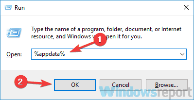 palaist appdata nesaskaņas nevar atvērt Windows 10