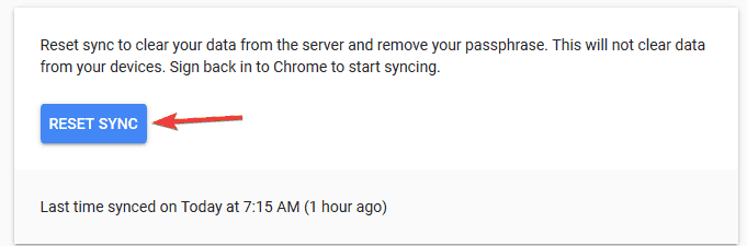 Sincronizarea Chrome nu funcționează